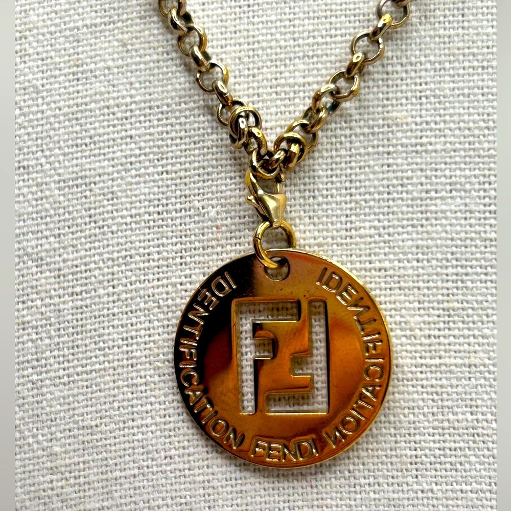 SOLD❤️ FENDI F is Fendi Gold Logo Necklace w/ Dust Bag - Picture 4 of 15